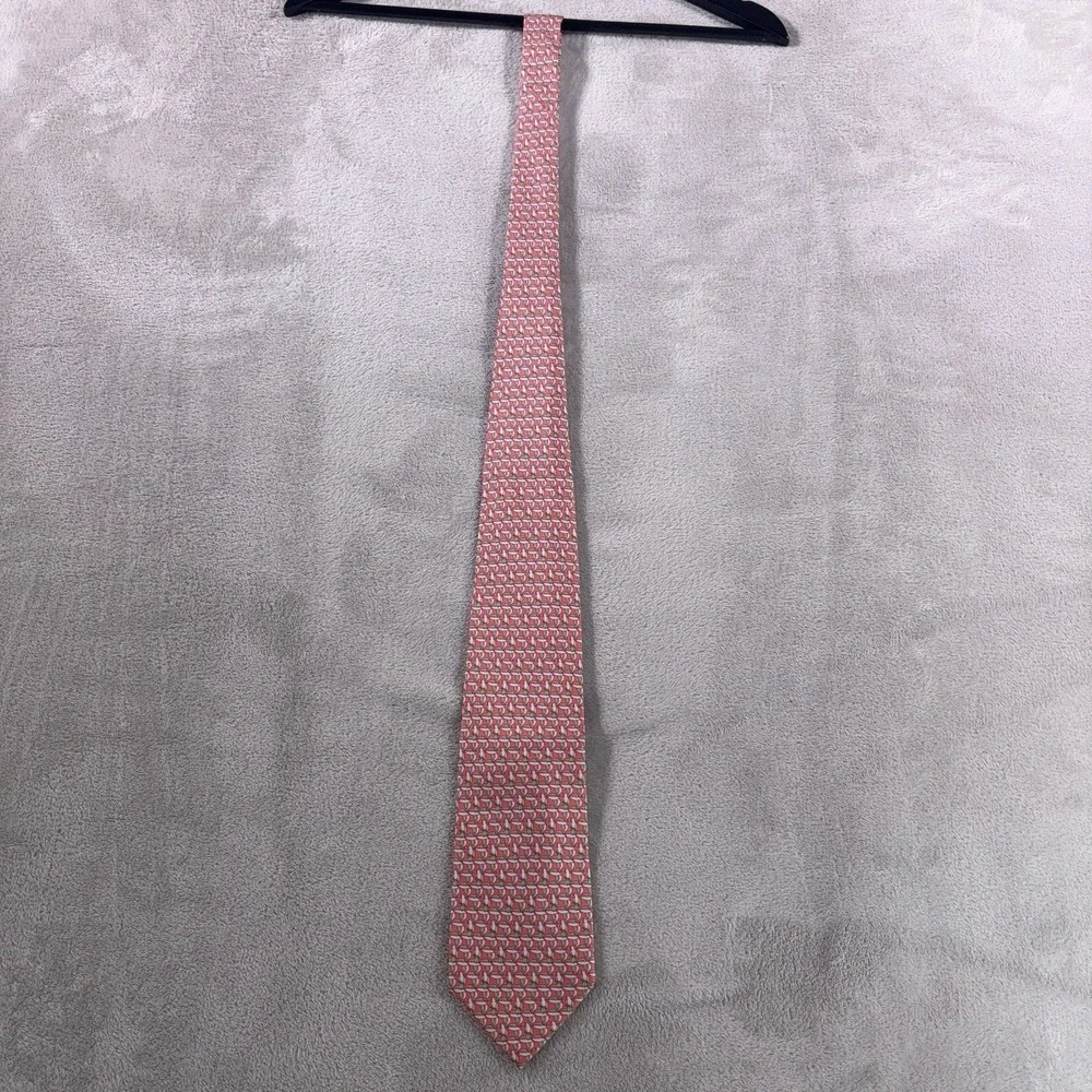 Salvatore Ferragamo Silk Neckties Mens Lot Of 2 Blue Pink Gancini Made In Italy